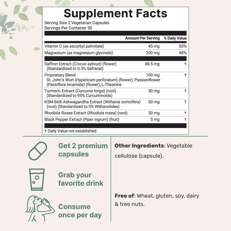 Vitalyn® Saffron+ Advanced Supplements, 60 Veggie Capsules