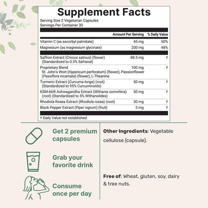 Vitalyn® Saffron+ Advanced Supplements, 60 Veggie Capsules